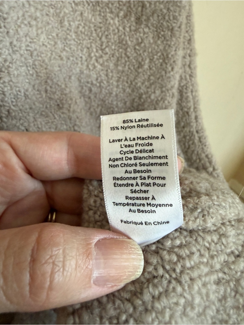 Haven Well Within Wool Zip-Front Knit Vest Taupe Neutral Fall XL - Picture 5 of 5